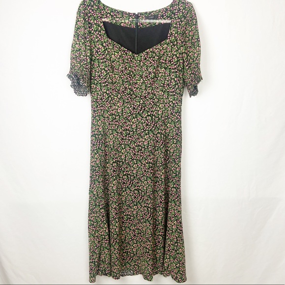 J Crew floral dress with smocked sleeve - Picture 2 of 5